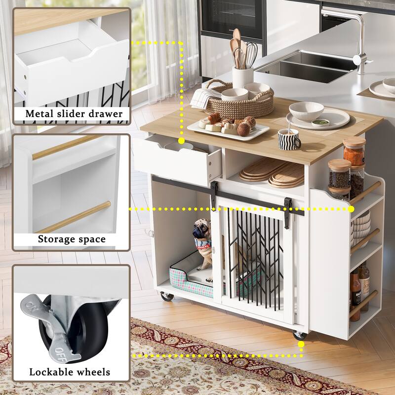 Furniture Style Dog Crate Kitchen Island End Table Pet Friendly Furniture