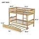 preview thumbnail 5 of 30, Rubber Wood Bunk Bed with Trundle,Convertible into 2 Twin Size Beds,Twin Over Twin Size