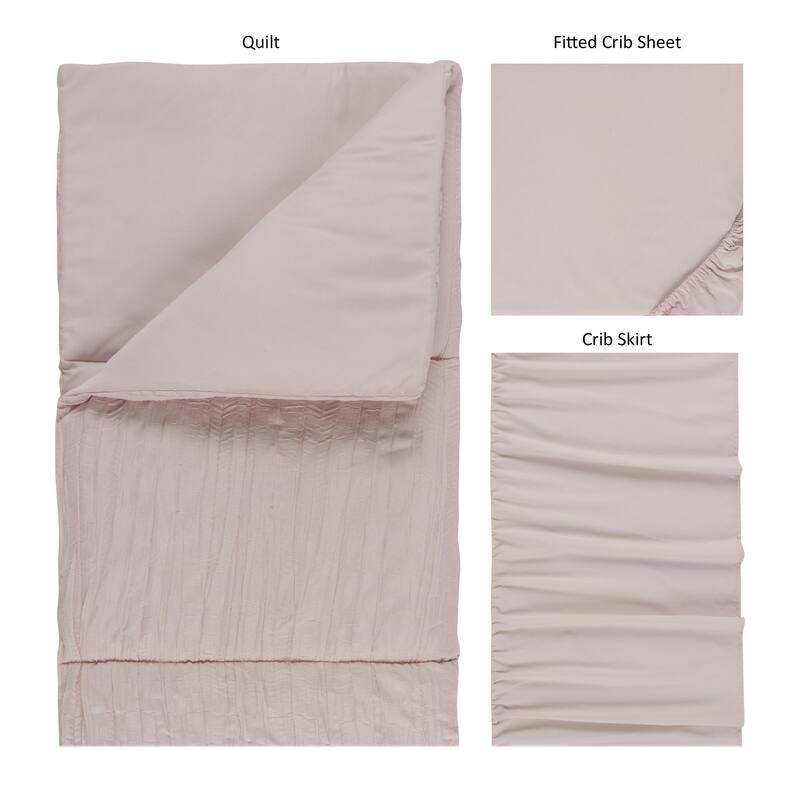 Trend Lab Simply Blush Pink 3 Piece Crib Bedding Set