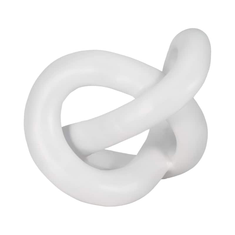 Sagebrook Home 10-Inch White Sculptured Knot ,Timeless Elegance, Ideal Decorative Object - 10" x 8" x 7"