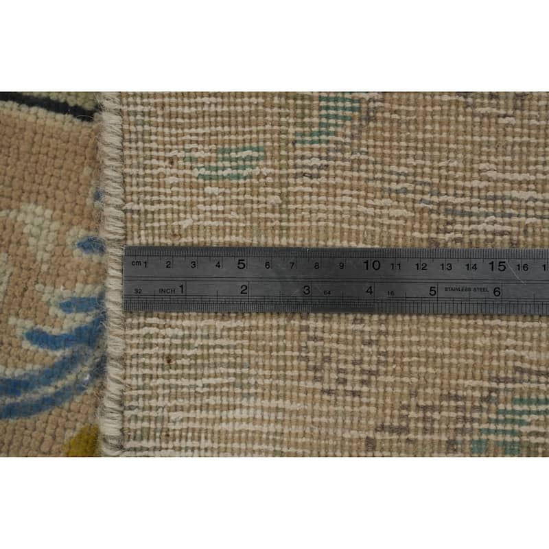 Hand Knotted Oriental 100% Wool Carpet Traditional Floral Beige & Ivories Tabriz Area Rug - 12' 3'' X 9' 10''