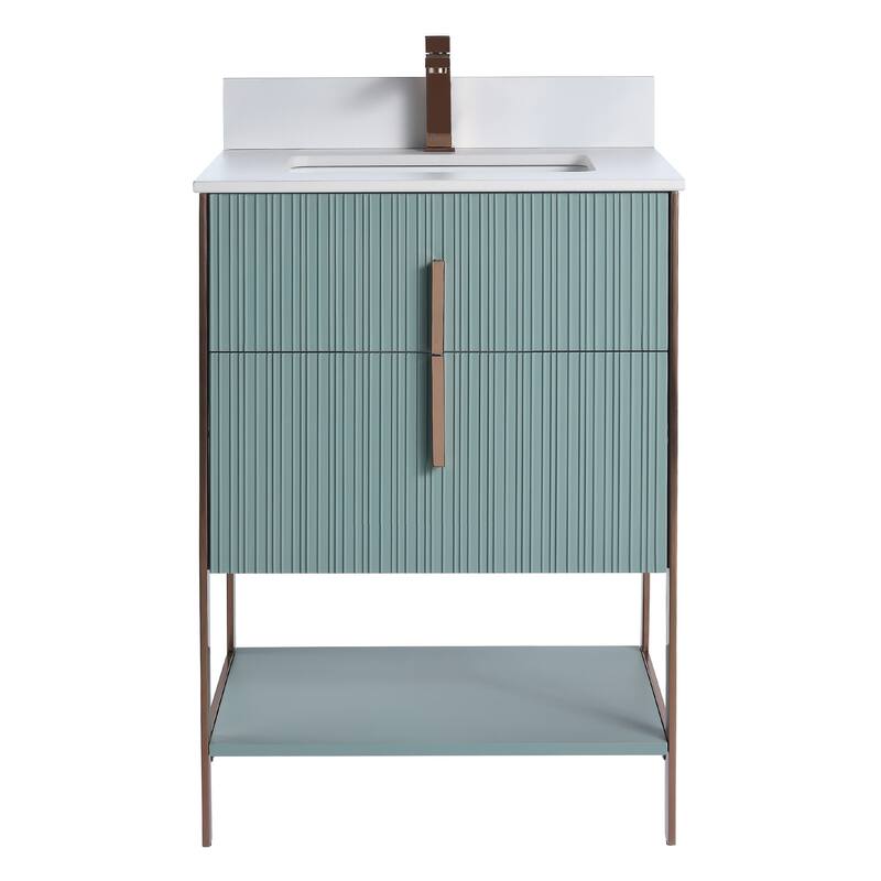 Fine Fixtures Serenity Modern Bathroom Vanity with White Stone Top