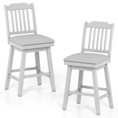 Costway 25" Counter Height Bar Stools Set of 2/4 with Slatted Back - See Details