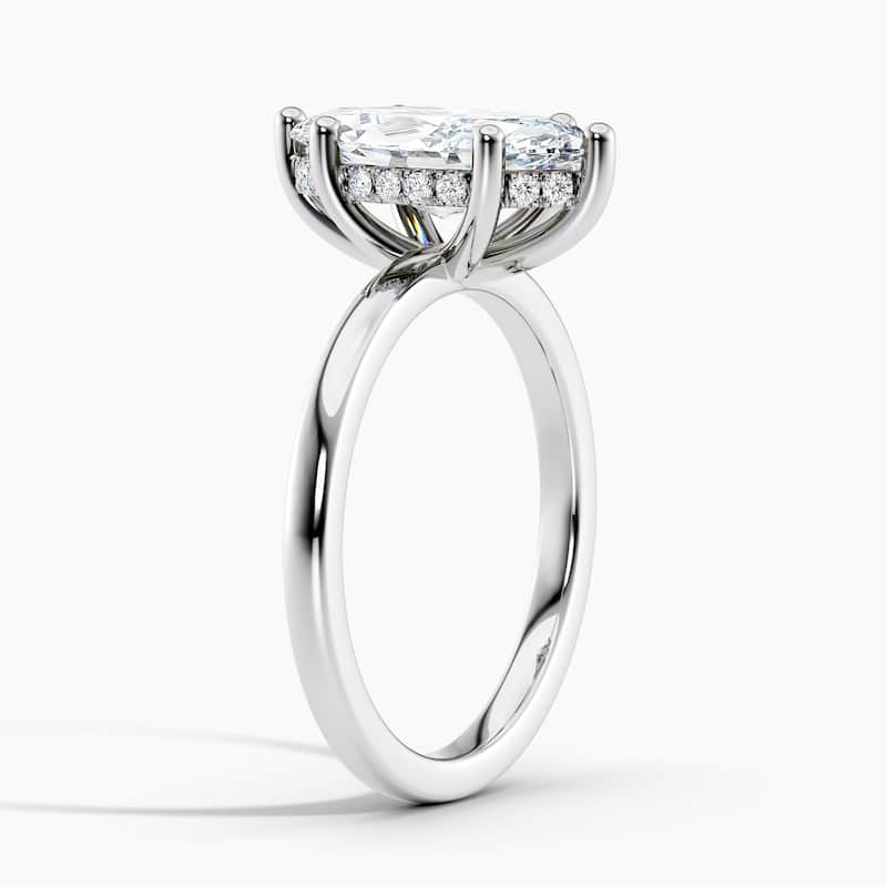 Auriya 14k Gold 0.75ctw Marquise Hidden-Halo Lab Grown Diamond Engagement Ring