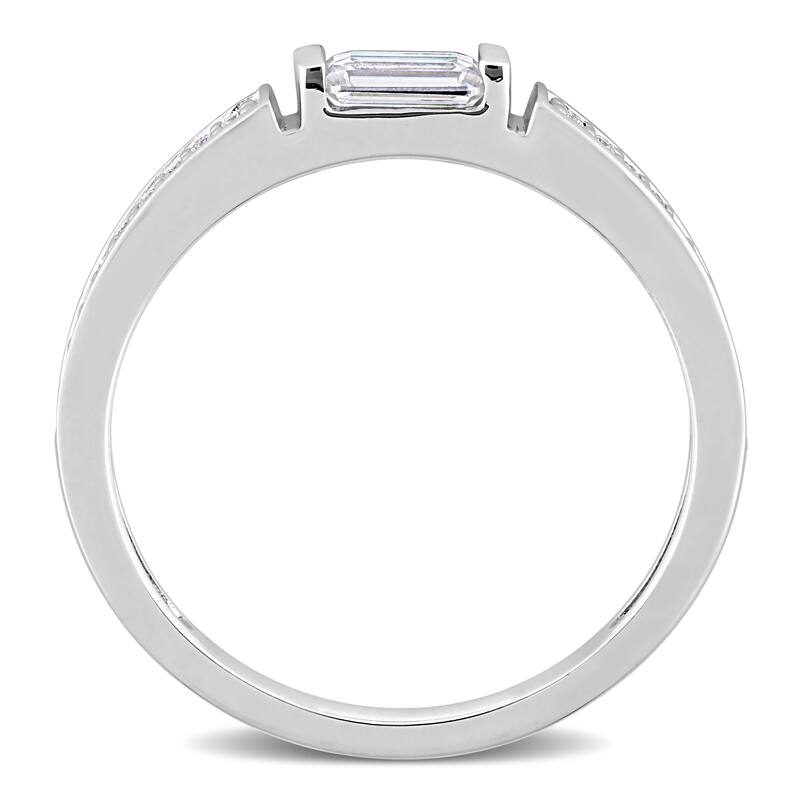 Miadora 3/8ct DEW Moissanite Bar Semi-Eternity Ring in Sterling Silver