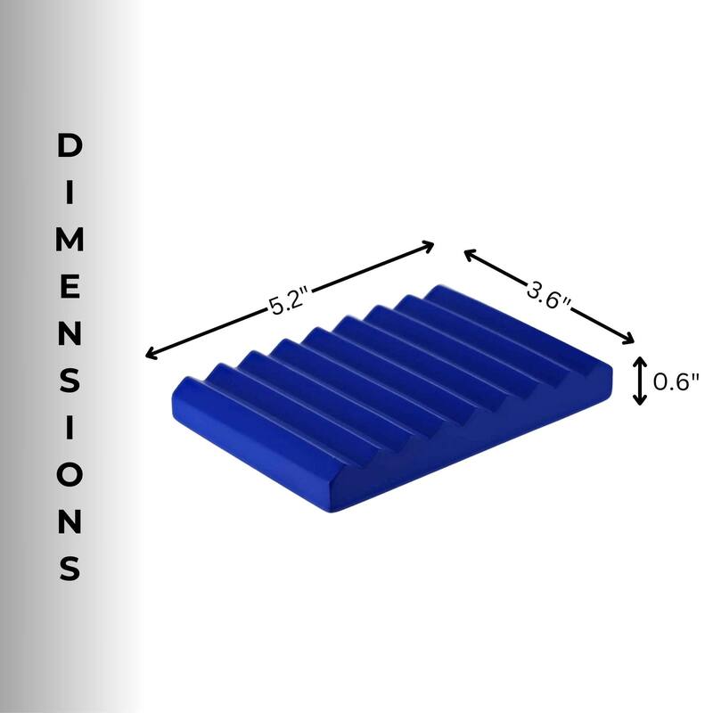 Concrete Cement Hand Soap Dish, Ribbed Drainage Design - 5.2 L x 3.6 W x 0.6 H