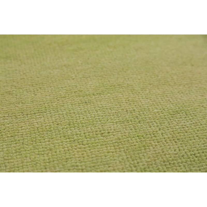 Hand Knotted Oriental 100% Wool Carpet Modern Solid Green Gabbeh Area Rug - 12' 2'' X 9' 5''