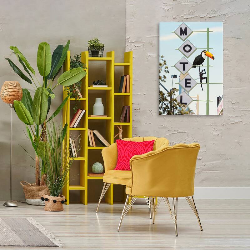 Stupell Toucan on Motel Sign Canvas Wall Art Design By Ashley Singleton