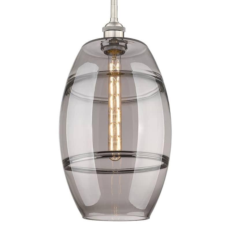 Innovations Lighting 616-1S 18 10 Vaz Pendant Vaz 10" Wide Mini - Brushed Satin Nickel / Light Smoke