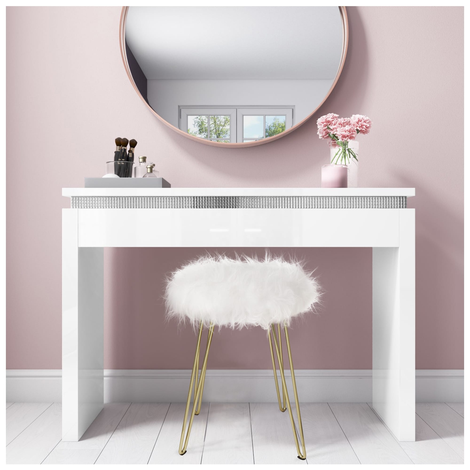 Fuzzy hot sale chair stool