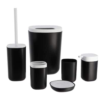 6-Piece Bathroom Accessories Set Modern Design - N/A