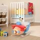 preview thumbnail 7 of 7, Kids Rocking Horse, Wooden Plush Ride-on Plane Chair Toy with Lullby Song and Seat Belt for 18 Month + - Multicolor