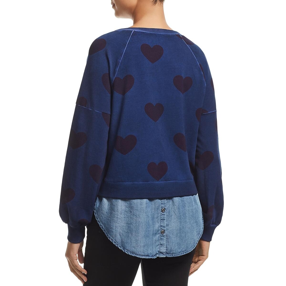 Shop Billy T Womens Sweatshirt Mixed Media Heart Print M