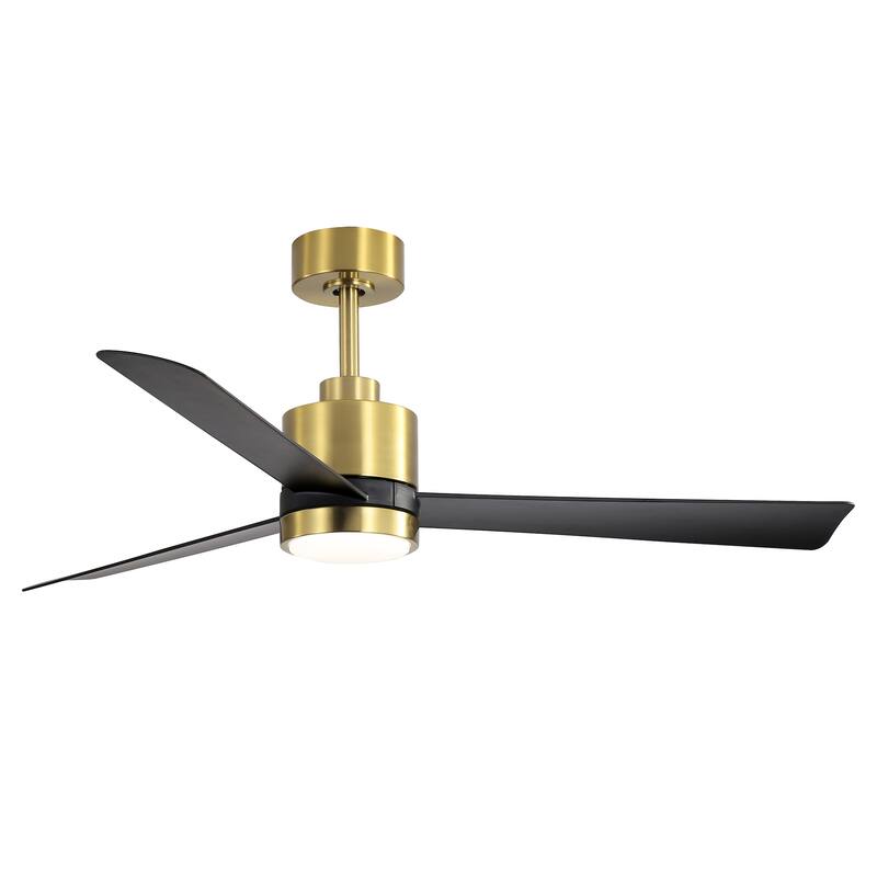 52-In LED Black/White/Gold Ceiling Fan with Light and Remote Control