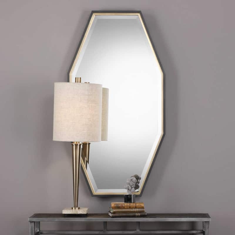 Uttermost Savion 24"W Contemporary Urban Octagon Wall Mirror