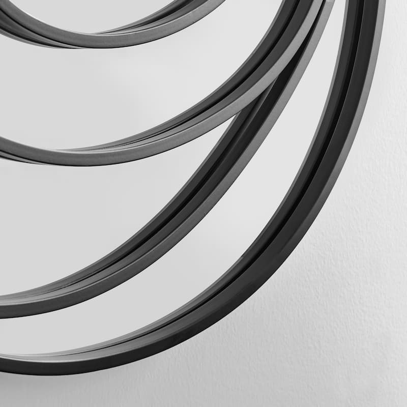 Danya B. Sonya 25.5-inch Contemporary Continuous Circles Wall Mirror with Black Iron Accents