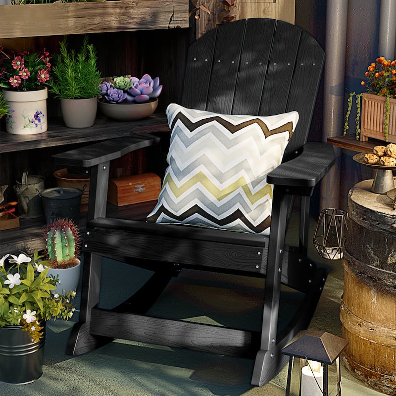 WINSOON HIPS All Weather Outdoor Indoor Oversized Rocking Chair,Adirondack Rocking Chair Set of 4