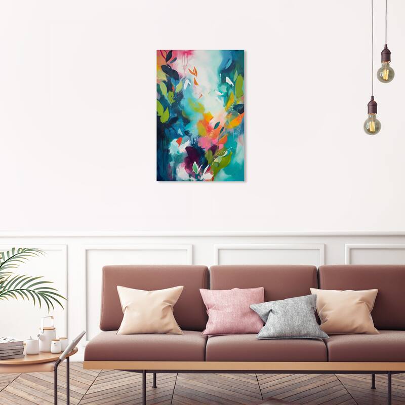Wynwood Studio Abstract After Butterflies Flight Blue and Teal Modern & Contemporary Wall Art Canvas Print - 30 x 20