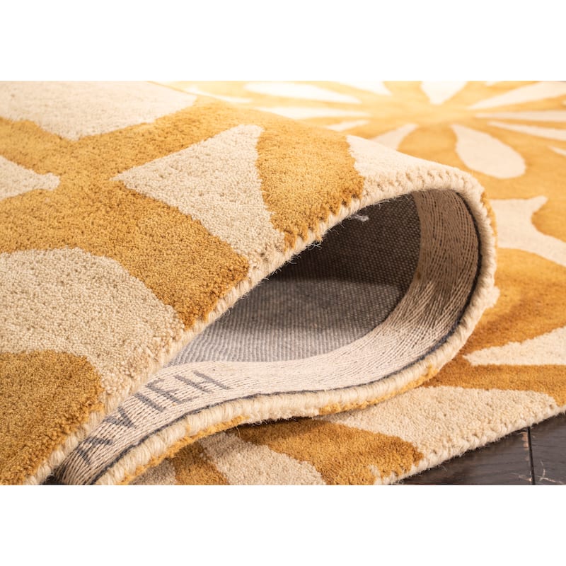 SAFAVIEH Handmade Dip Dye Maze Floral Watercolor Wool Rug