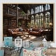 preview thumbnail 11 of 11, Designart "Libraries Literary Haven II" Architecture Framed Canvas Wall Art 20 in. wide x 12 in. high - Natural