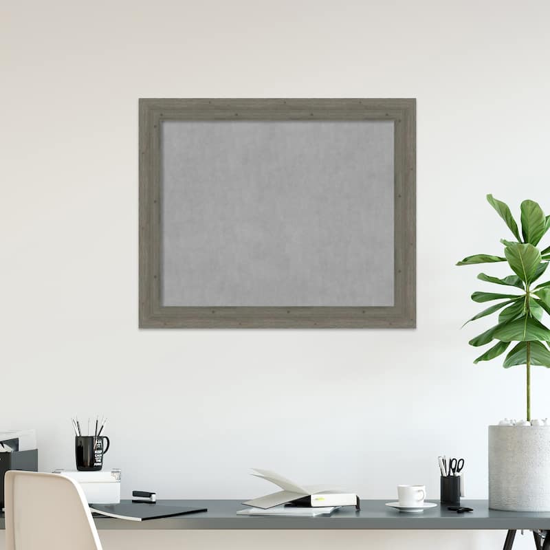 Amanti Art Fencepost Grey Framed Magnetic Board
