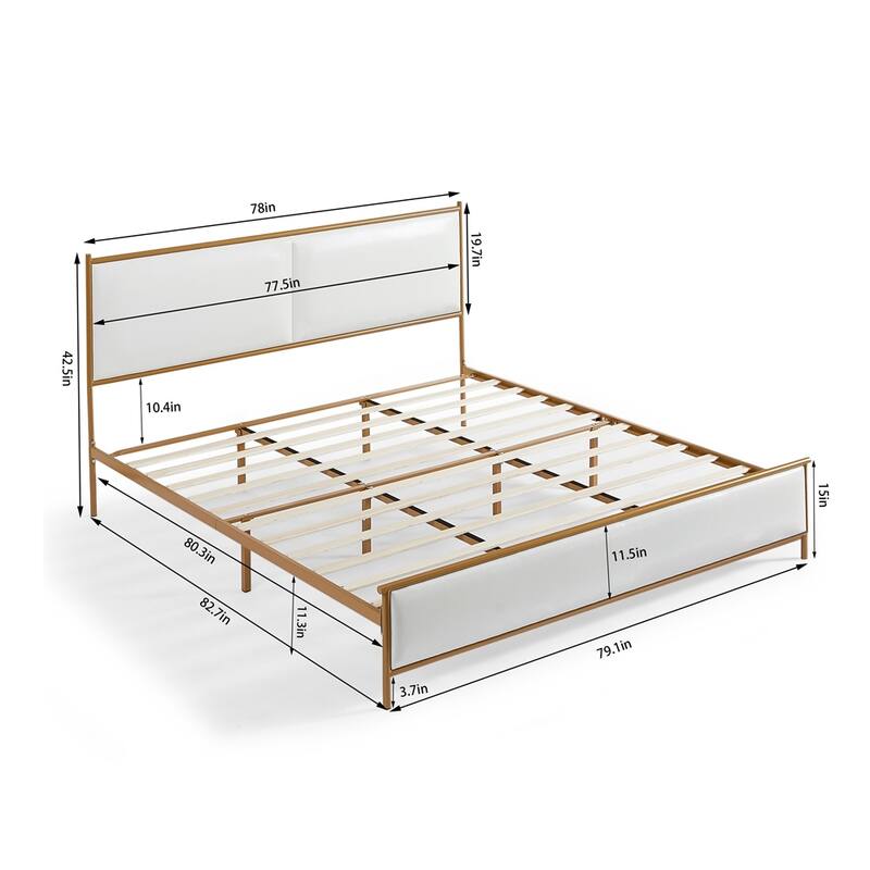Classic Metal Platform bed with support legs