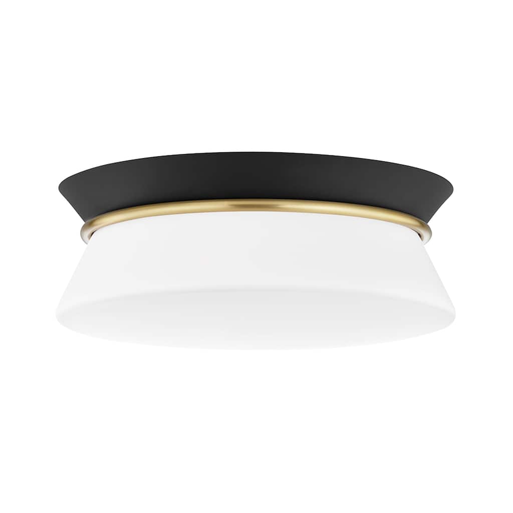 Mitzi by Hudson Valley Cath 1-Light Flush Mount with Opal Etched Glass