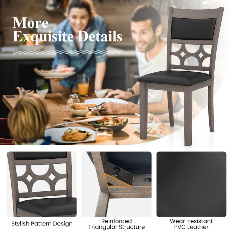 2/4PCS Wooden Dining Chairs Farmhouse Armless Upholstered Side Chairs
