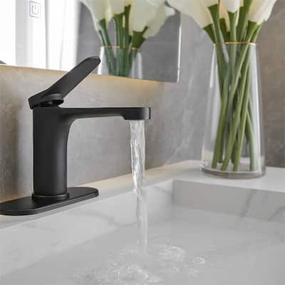 Single Handle Bathroom Sink Faucet with Drain Assembly Brass 1 Hole Modern Bathroom Basin Vanity Faucets