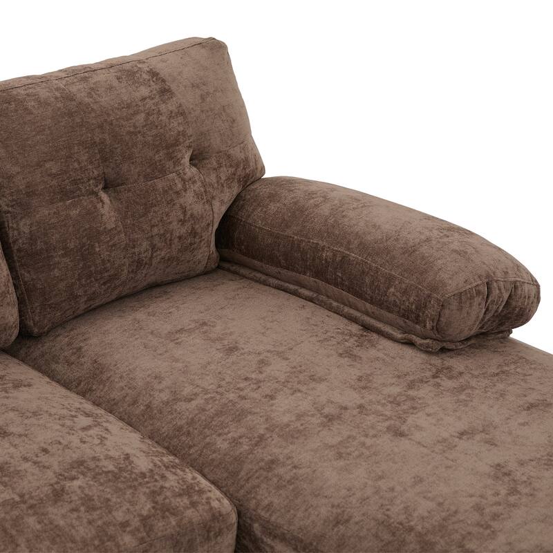 103.5" Chenille U-Shaped Sectional Sofa with Dual Chaise Lounges and Storage Pockets