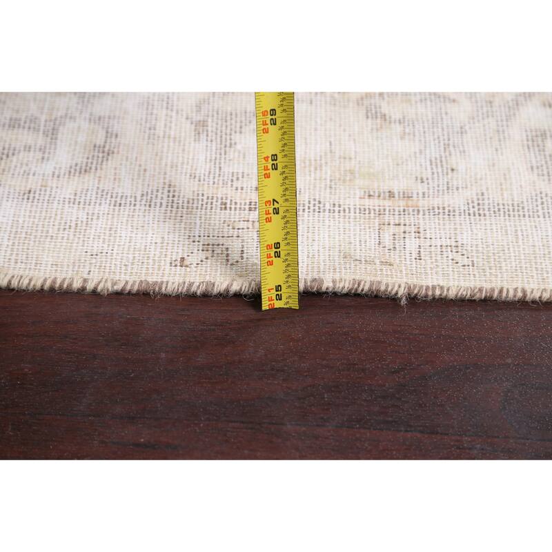 Muted Distressed Kerman Persian Area Rug Wool Hand-knotted Carpet - 6'3" x 9'11"