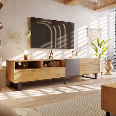 Chichoice Modern TV Stand for 80'' TVs with Double Storage Space, Media Console Table Entertainment Center for Living Rooms