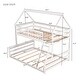 preview thumbnail 9 of 16, Separate Bunk Bed,Two Separate Beds,Twin over Full House Bunk Bed with Built-in Ladder