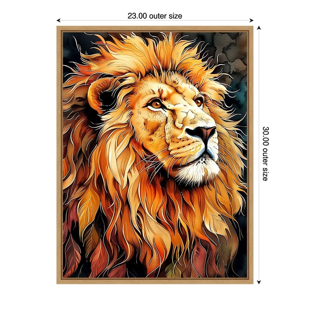 Lion Mane by Justyna Jaszke Framed Canvas Wall Art