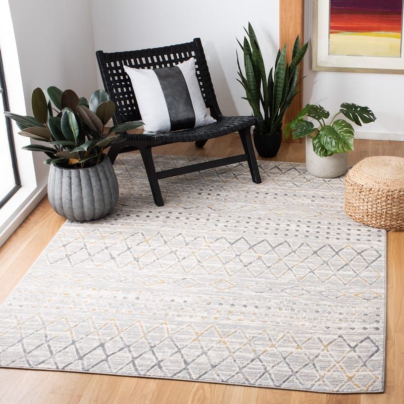 SAFAVIEH Lagoon Sadije Modern Abstract Rug - 4' x 6' - Grey/Gold