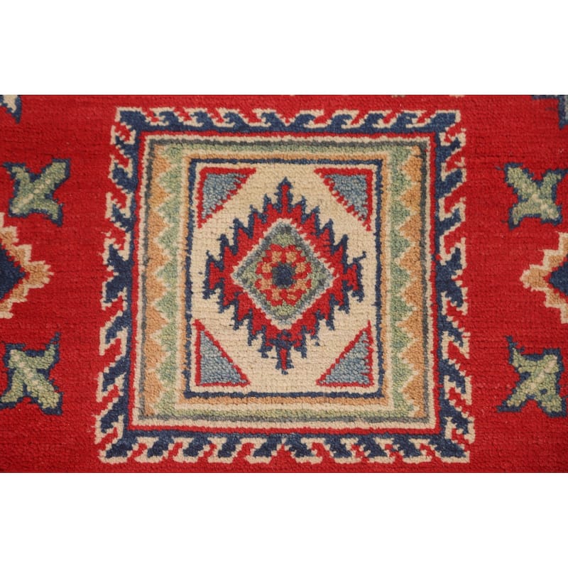 Traditional Kazak Runner Rug Hand-Knotted Wool Carpet - 2'9" x 10'0"