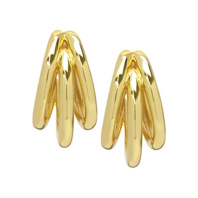 Victoria Townsend Gold Plated 3 Row Hoop Earrings