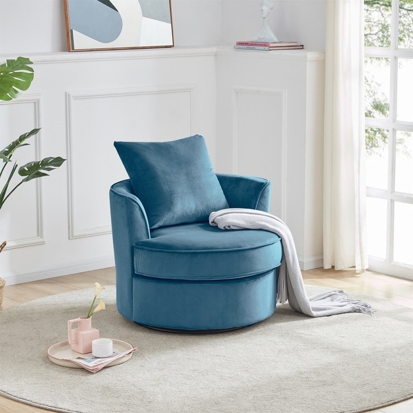 Light blue swivel barrel chair deals