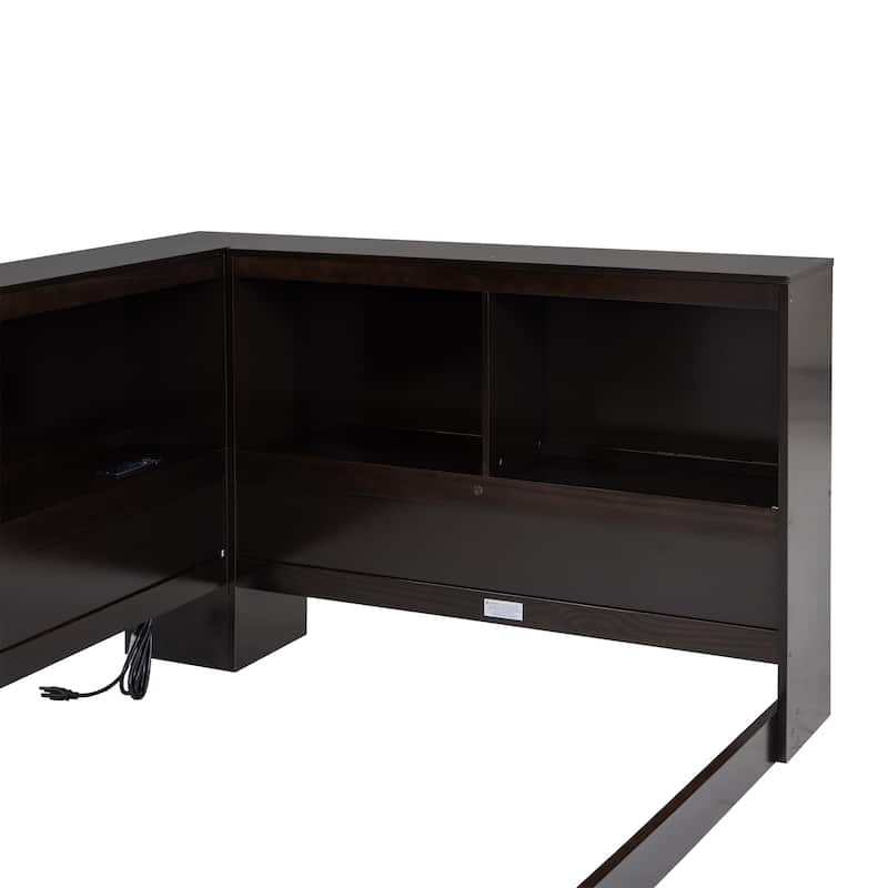 Wood Daybed with Storage Cabinets and USB Ports