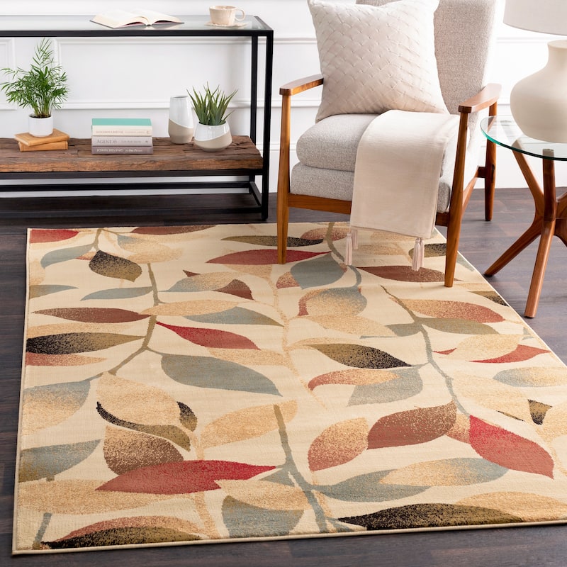 Livabliss Gregory Transitional Floral Area Rug - Beige - 7'10" Round