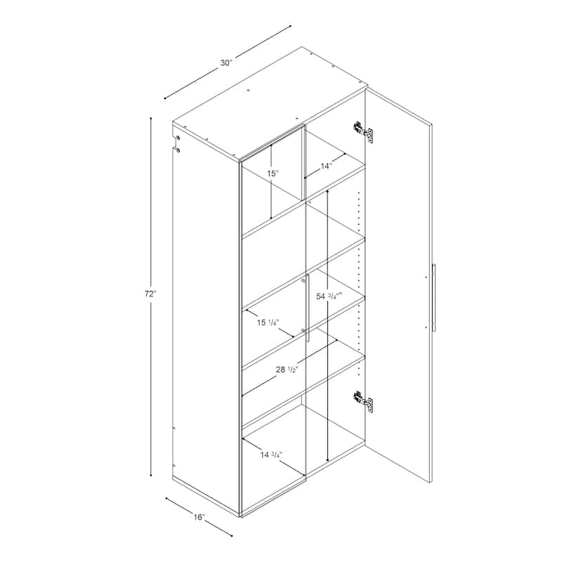 Prepac HangUps 30" Black Large Wall Mounted Garage Cabinet
