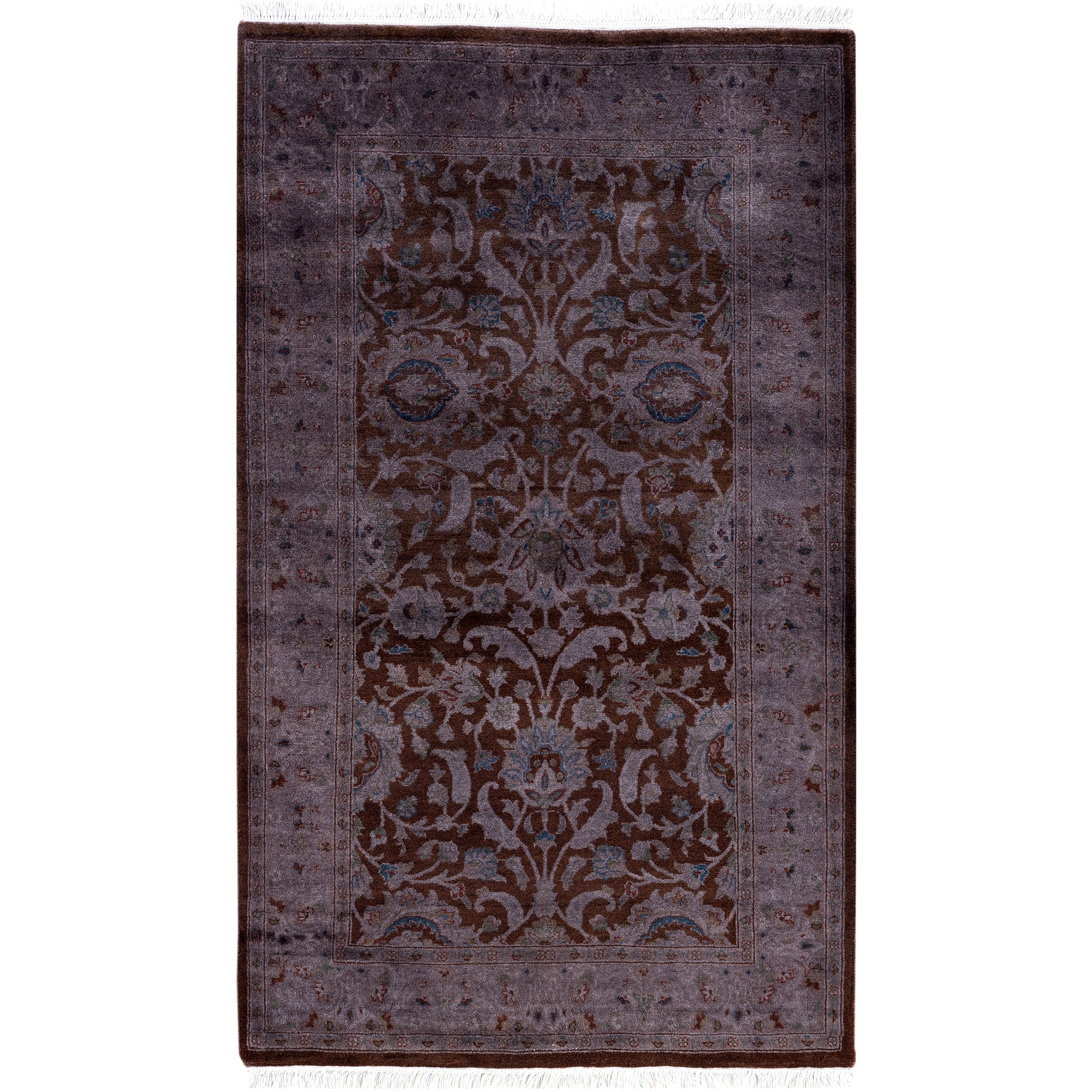 Overdyed Hand-Knotted Wool Modern-Contemporary Brown Area Rug 2' 7" x 4' 5"