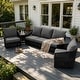 preview thumbnail 60 of 81, Rope Woven Patio Conversation Set with Swivel Chair & Settee Cushions
