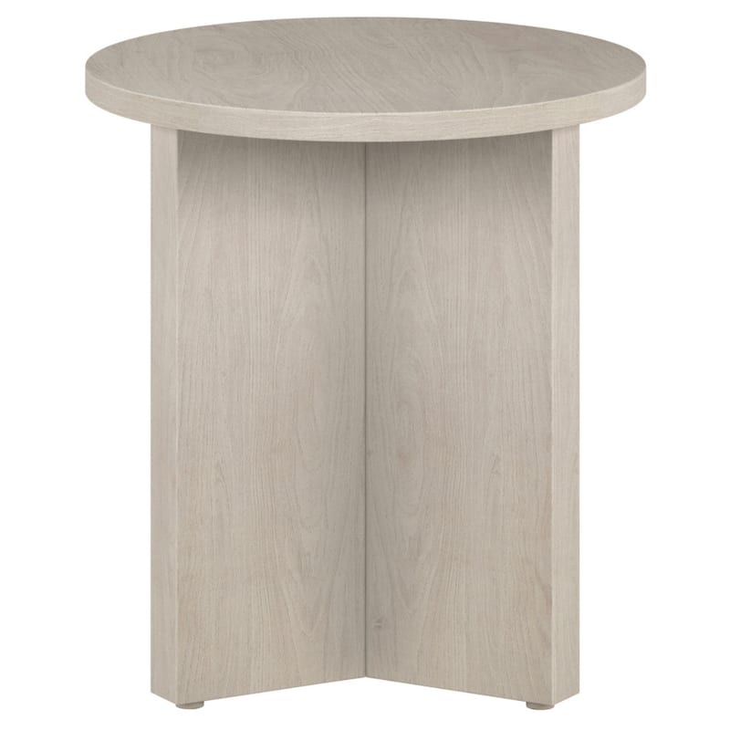 Wood Round End Table with Cross Leg Base Design - 20” x 20” x 22” (D x W x H)