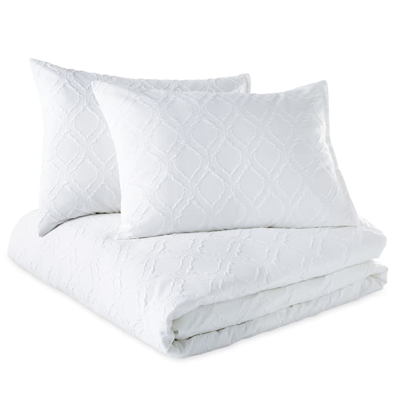 Microsculpt Solid Ogee 3-piece Duvet Set