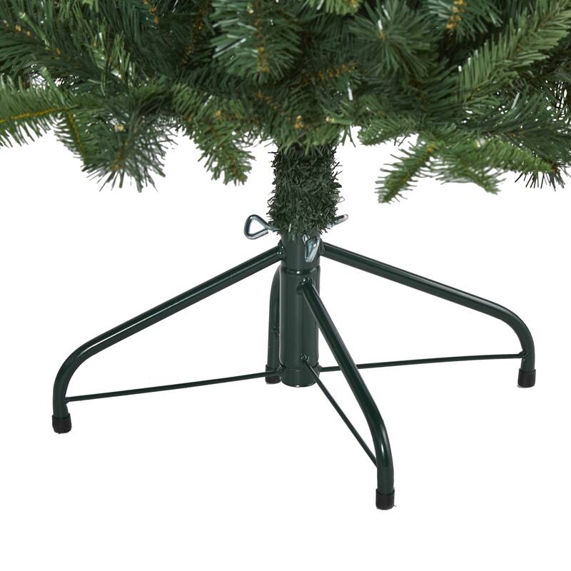 5' Grand Teton Spruce Flat Back Artificial Christmas Tree with 120 Clear LED Lights and 514 Bendable Branches