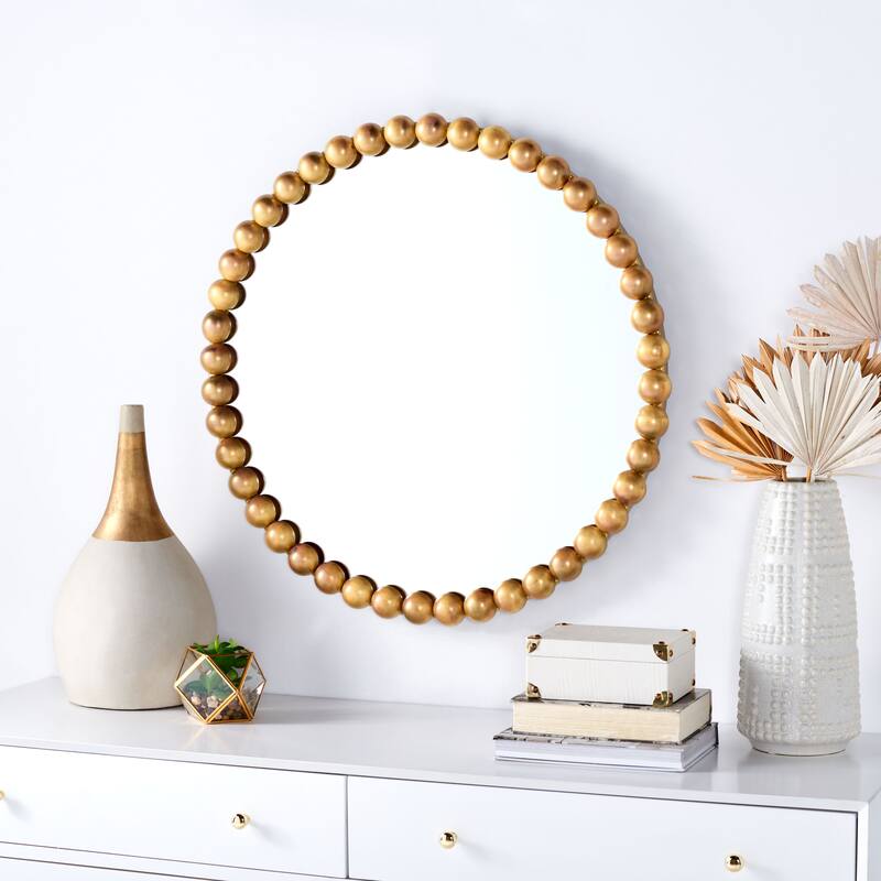 SAFAVIEH Ashlynn 30-inch Round Burnt Brass Mirror - 30" W x 1.8" D x 30" H - 30Wx2Dx30H