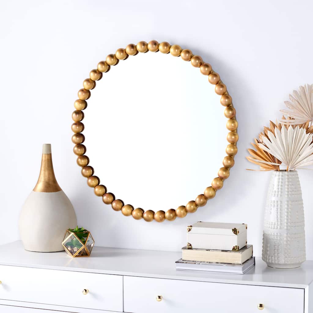 SAFAVIEH Ashlynn 30-inch Round Burnt Brass Mirror - 30" W x 1.8" D x 30" H - 30Wx2Dx30H