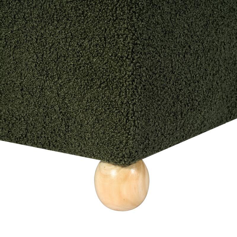 Adeco Floral Printed Linen Cube Storage Ottoman Footrest Footstool