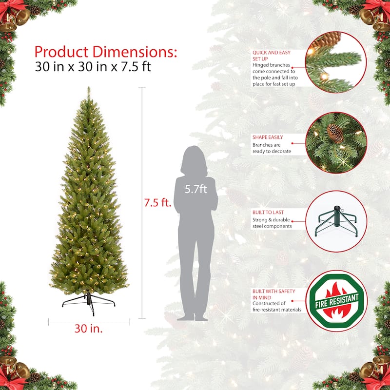 Puleo International 7.5 foot Pre-lit Artificial Christmas Tree